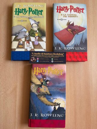 Harry Potter e la pietra filosofale, camera dei segreti, il prigioniero di azkaban prima edizione