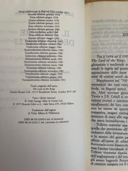 J.R.R. Tolkien Il Signore degli Anelli edizione rusconi traduzione Alliata - immagine 10