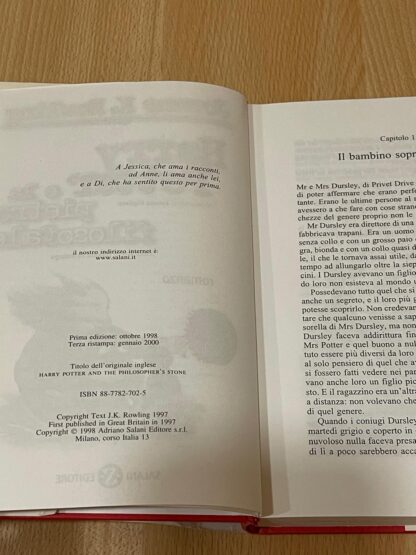 Harry Potter e la pietra filosofale prima edizione vecchio font tela rossa - immagine 12