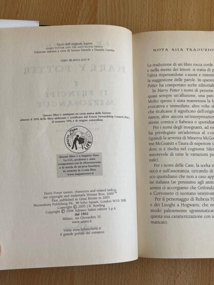 Harry Potter e il principe mezzosangue prima edizione vecchia traduzione - immagine 9