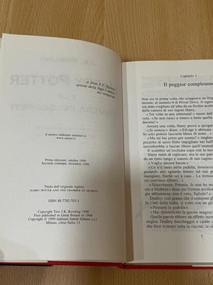Harry Potter e la camera dei segreti prima edizione vecchia traduzione seconda ristampa - immagine 9