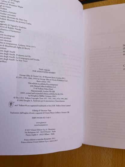 J.R.R. Tolkien Lo Hobbit Annotato prima edizione Bompiani Giunti 2017 - immagine 8