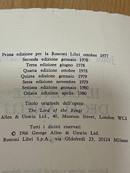 J.R.R. Tolkien Il Signore degli Anelli rusconi 1980 no mappa - immagine 13