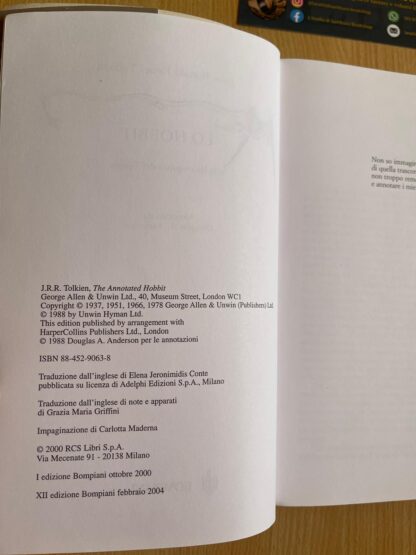 J.R.R. Tolkien Lo Hobbit Annotato da Douglas A. Anderson XII edizione Bompiani - immagine 8