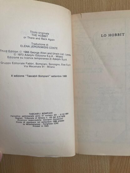 J.R.R. Tolkien Lo Hobbit La Riconquista Del Tesoro Bompiani Tascabili 1988 - immagine 8